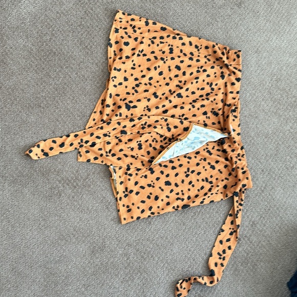 ASOS design skort in cheesecloth in rust animal size 12 NEW - Picture 4 of 8